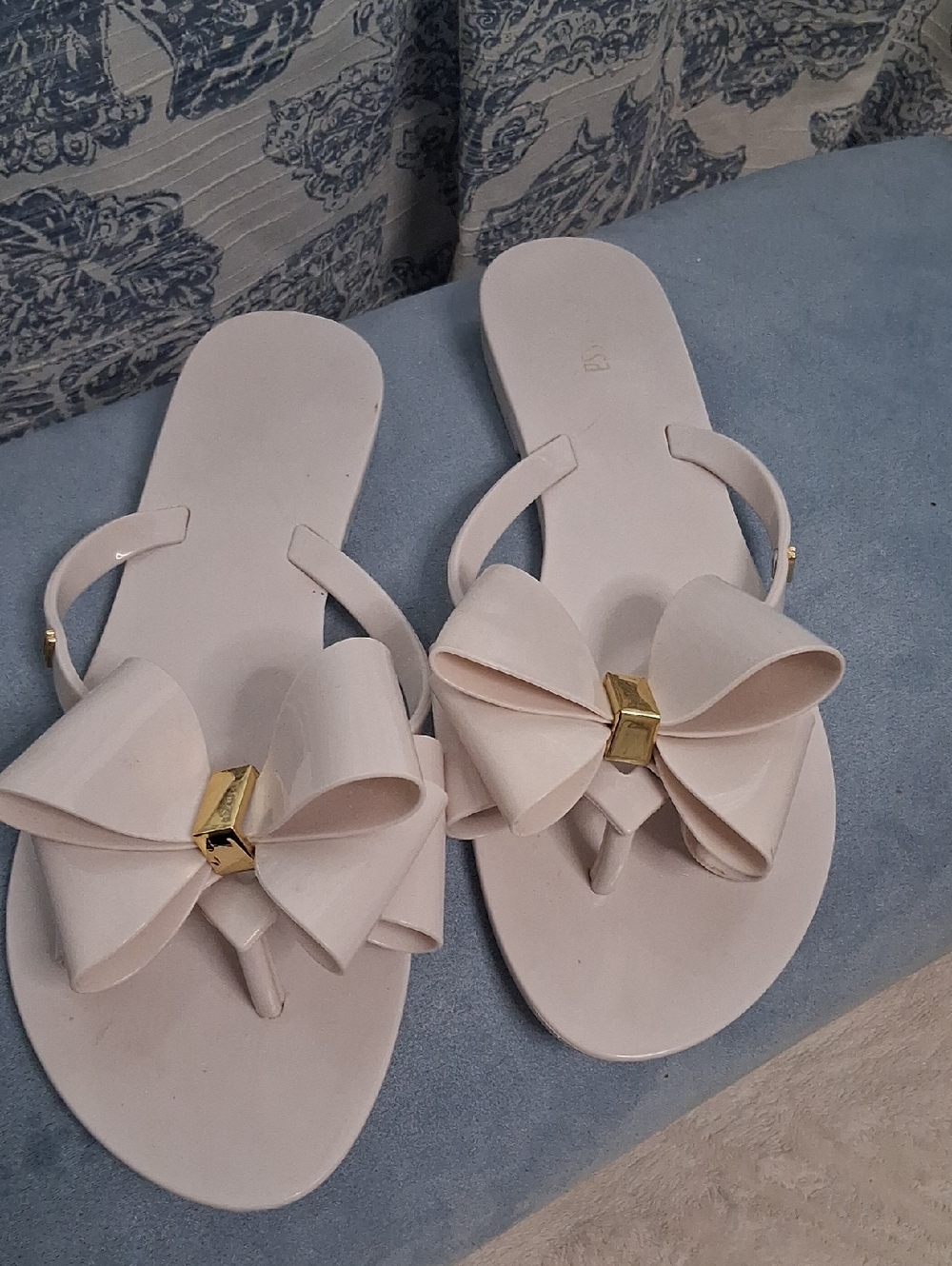 Melissa Cream Bow Jelly Flip Flop Sandals
